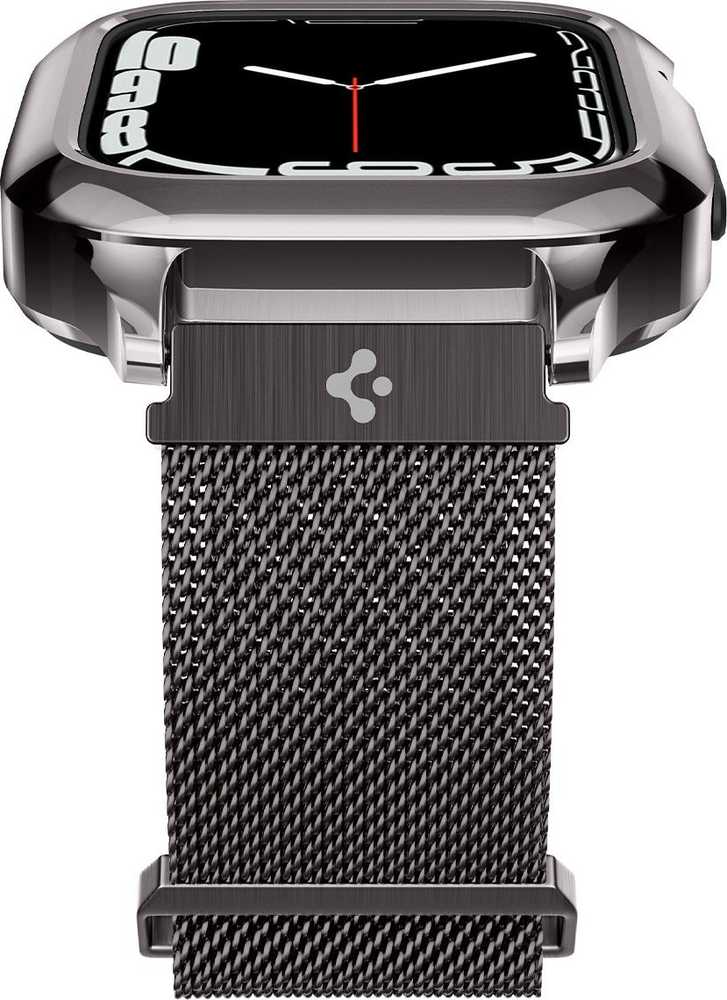 Dėklas „Spigen Metal Fit Pro“, grafito spalvos – „Apple Watch 9/8/7“ (45 mm)