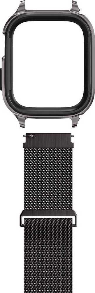 Dėklas Spigen Metal Fit Pro, grafitinė - Apple Watch 9/8/7 45mm