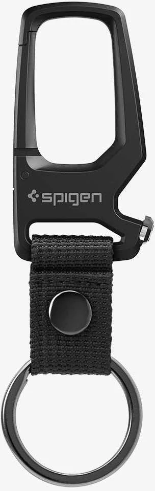 Spigen Karabinai su raktų žiedu (2 vnt.), juodos spalvos