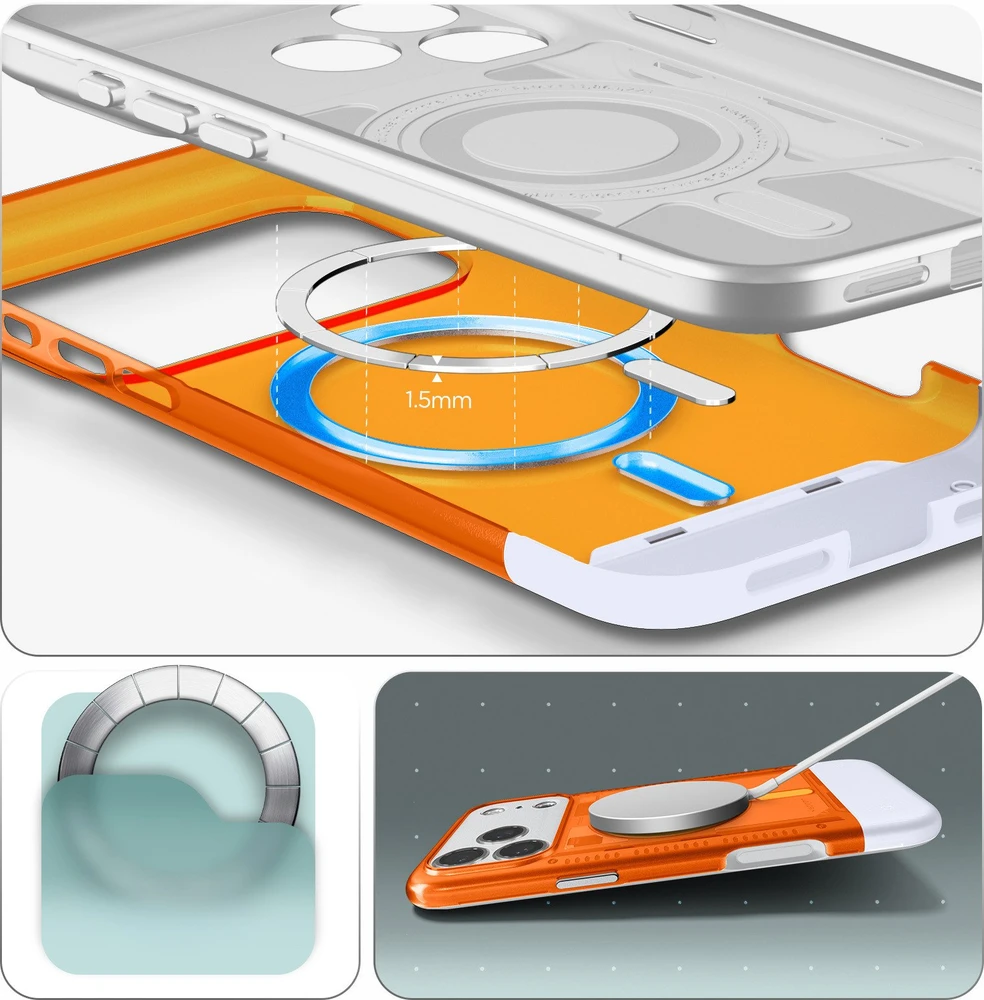 Dėklas Spigen Classic C1 MagSafe, tangerine - iPhone 17 Pro