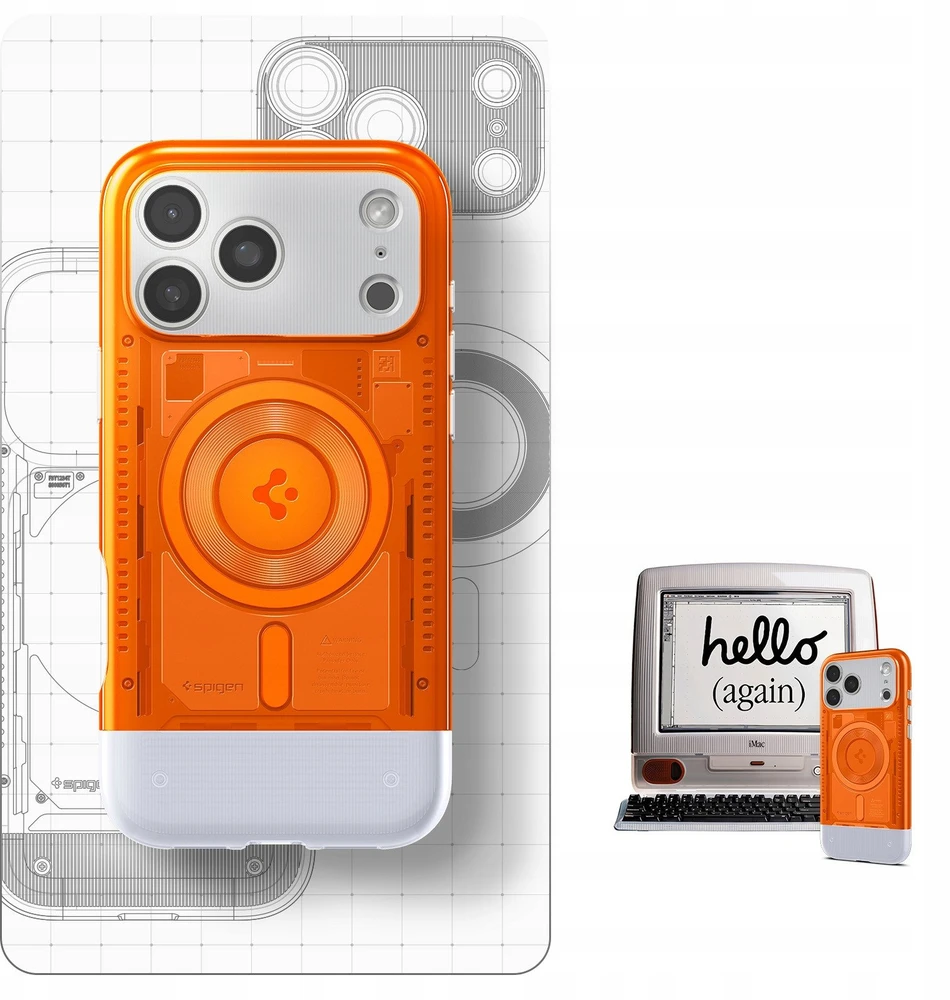 Dėklas Spigen Classic C1 MagSafe, tangerine - iPhone 17 Pro