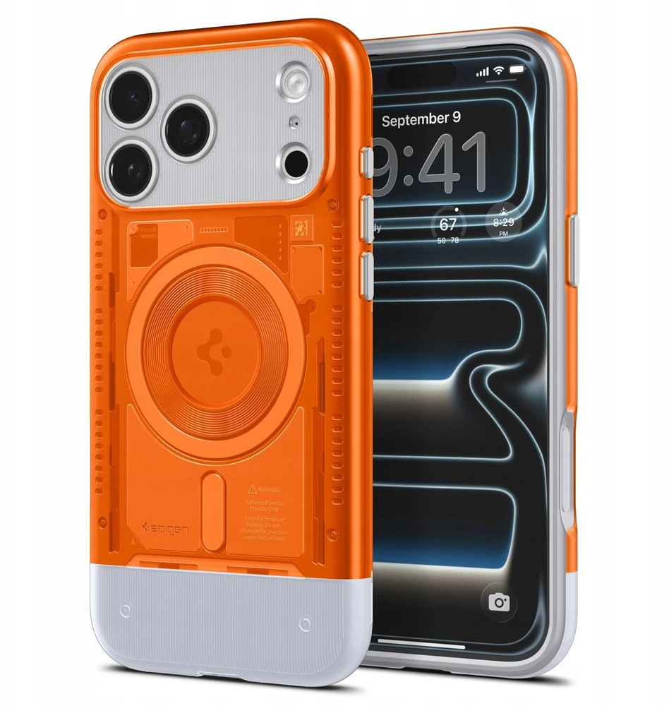 Dėklas Spigen Classic C1 MagSafe, tangerine - iPhone 17 Pro