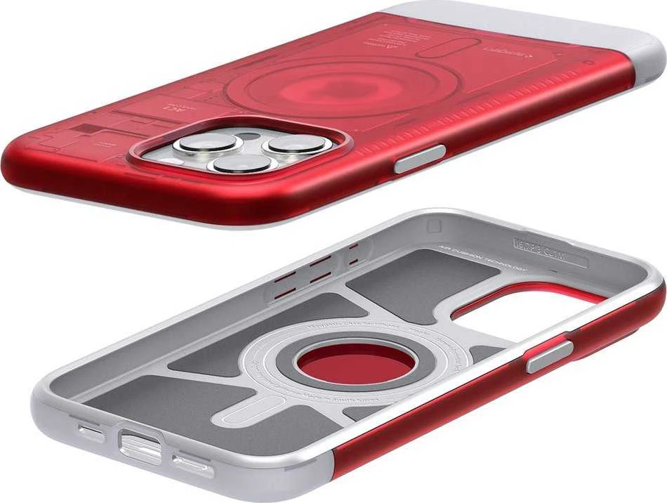 Dėklas Spigen Klasikinis C1 MagSafe, rubinas - iPhone 15 Pro Max