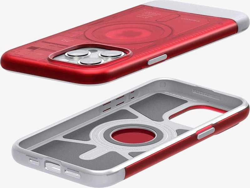 Dėklas Spigen Klasikinis C1 MagSafe, rubinas - iPhone 15 Pro