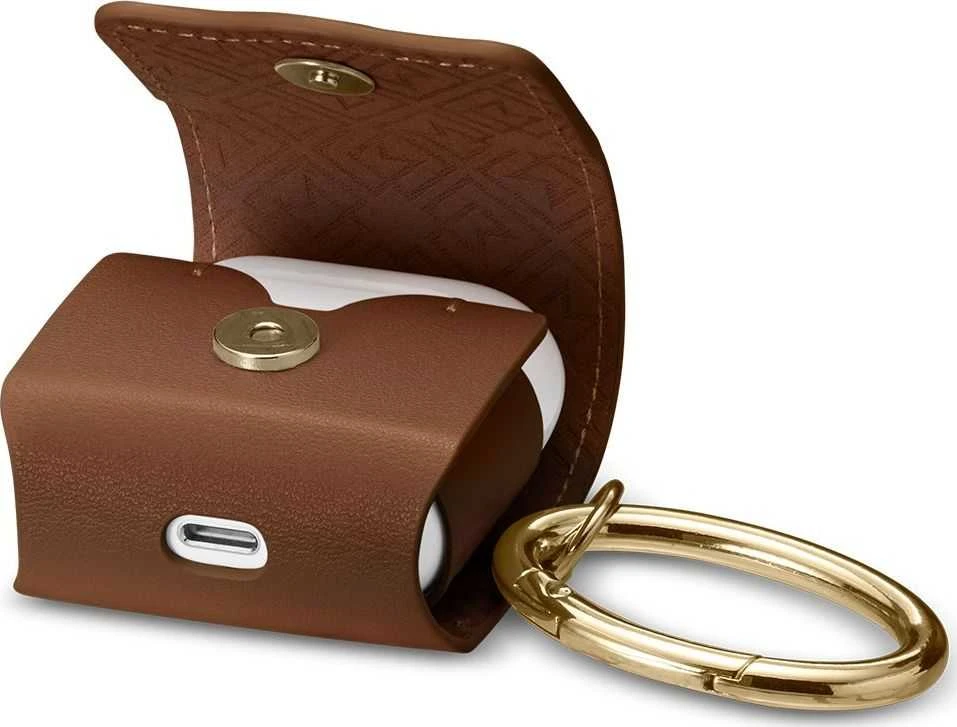 Spigen La Manon AirPods 1/2 Dėklas PU Leather rudos spalvos 074CS26378