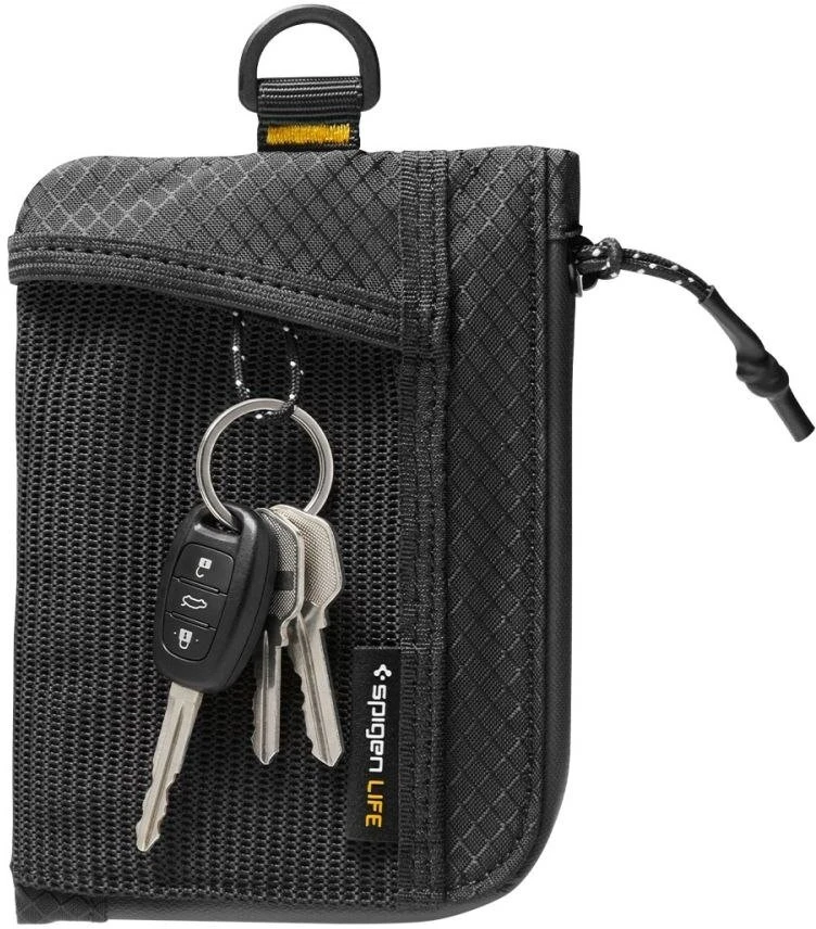 SPIGEN LF300 MINKŠTAS RFID KORTELIŲ DĖKLAS Juodas