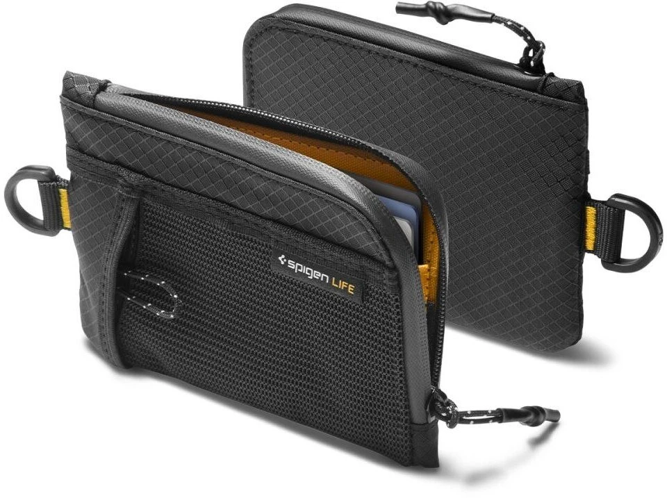 SPIGEN LF300 MINKŠTAS RFID KORTELIŲ DĖKLAS Juodas
