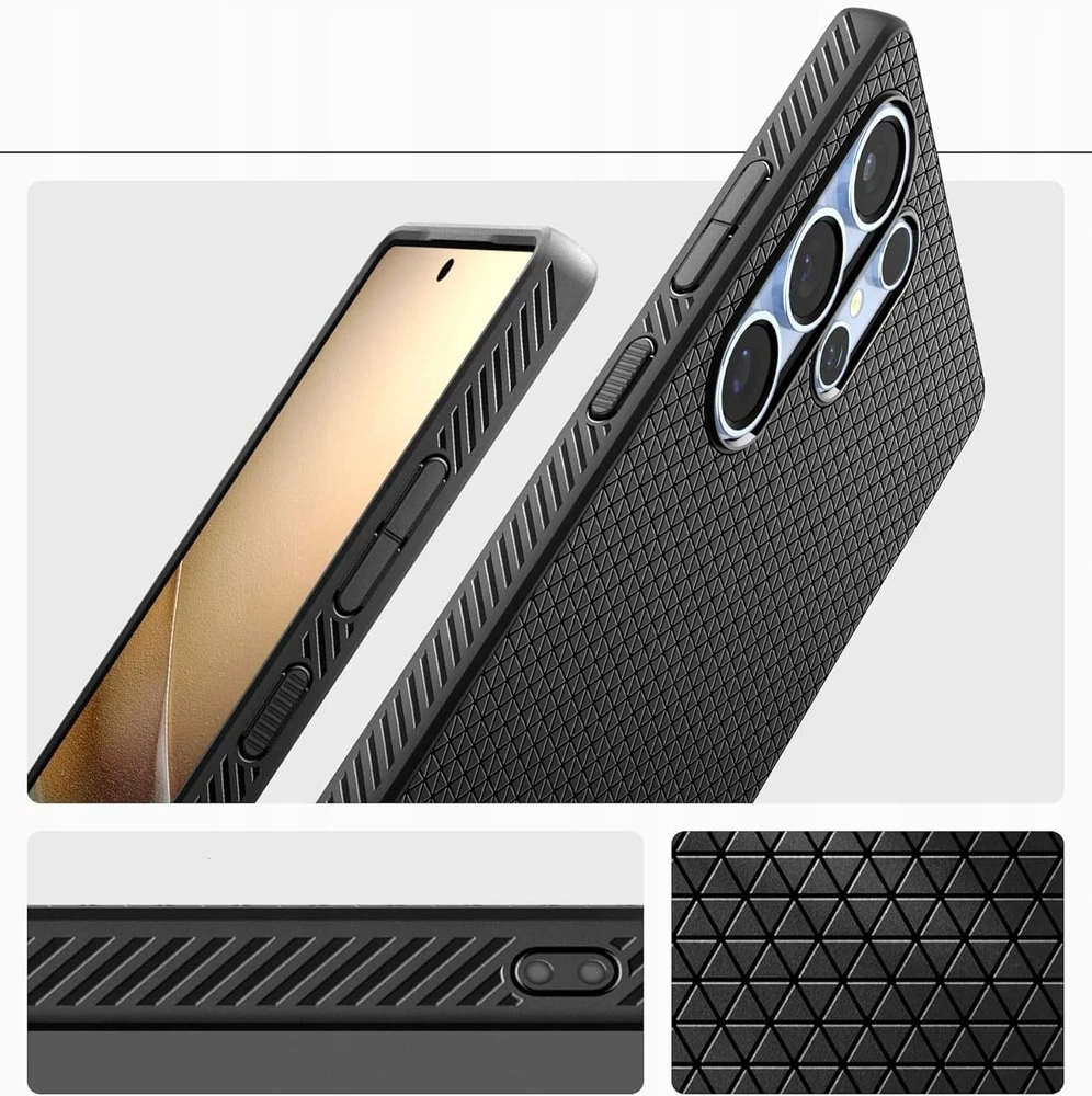 Spigen Liquid Air dėklas skirtas Samsung Galaxy S26 Ultra – juodos spalvos