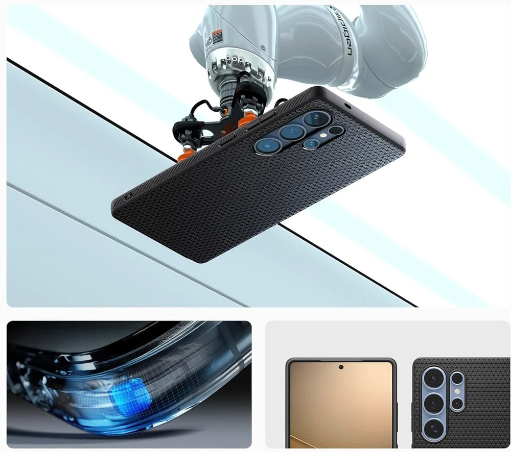 Spigen Liquid Air dėklas skirtas Samsung Galaxy S26 Ultra – juodos spalvos