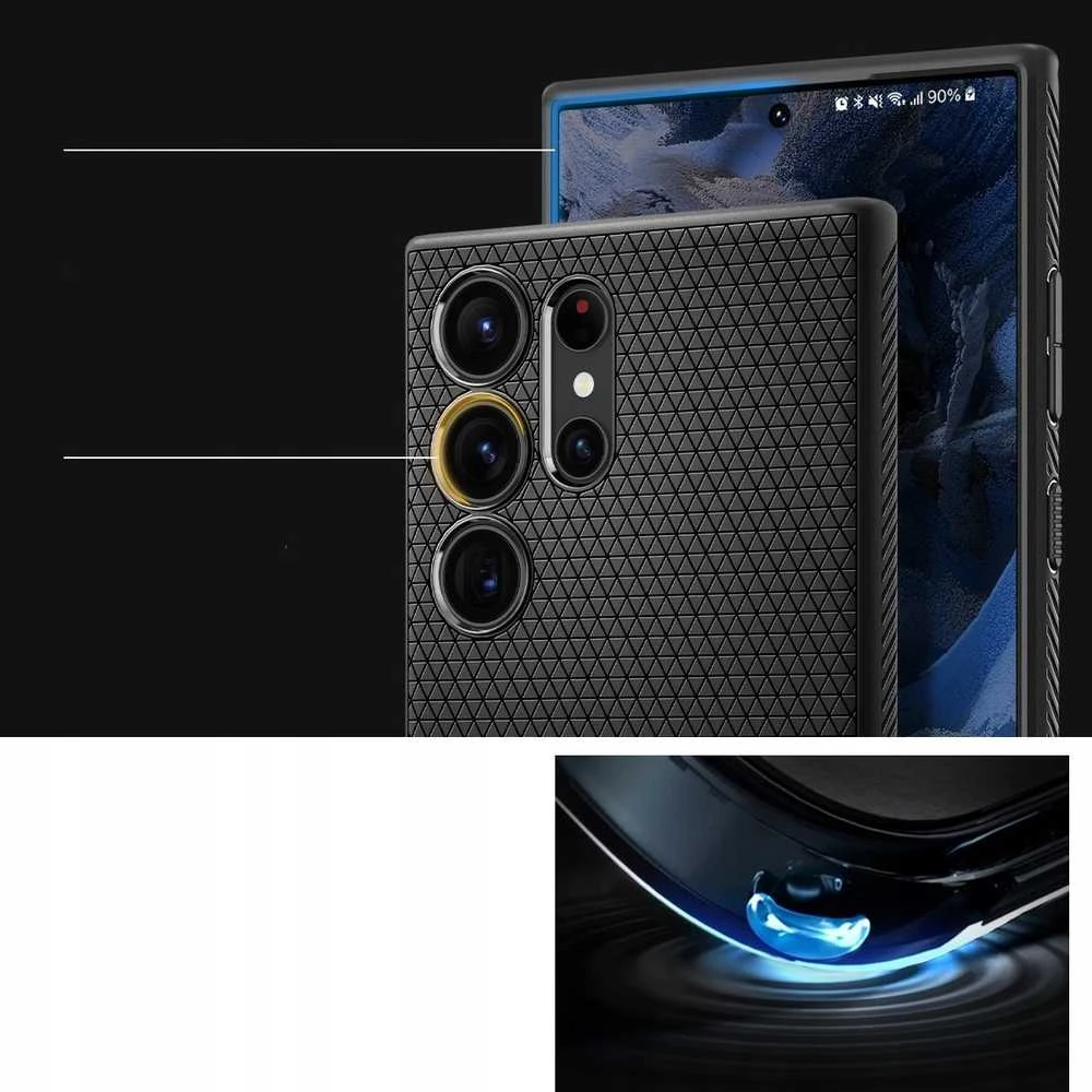 Spigen Liquid Air Samsung Galaxy S25 Ultra – dėklas telefonui juodos spalvos