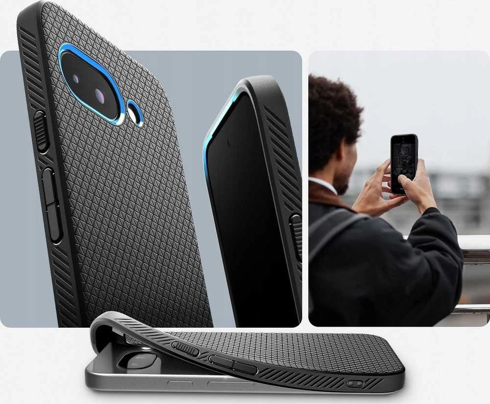 Spigen Liquid Air Dėklas, skirtas Google Pixel 9A – Matinis Juodas