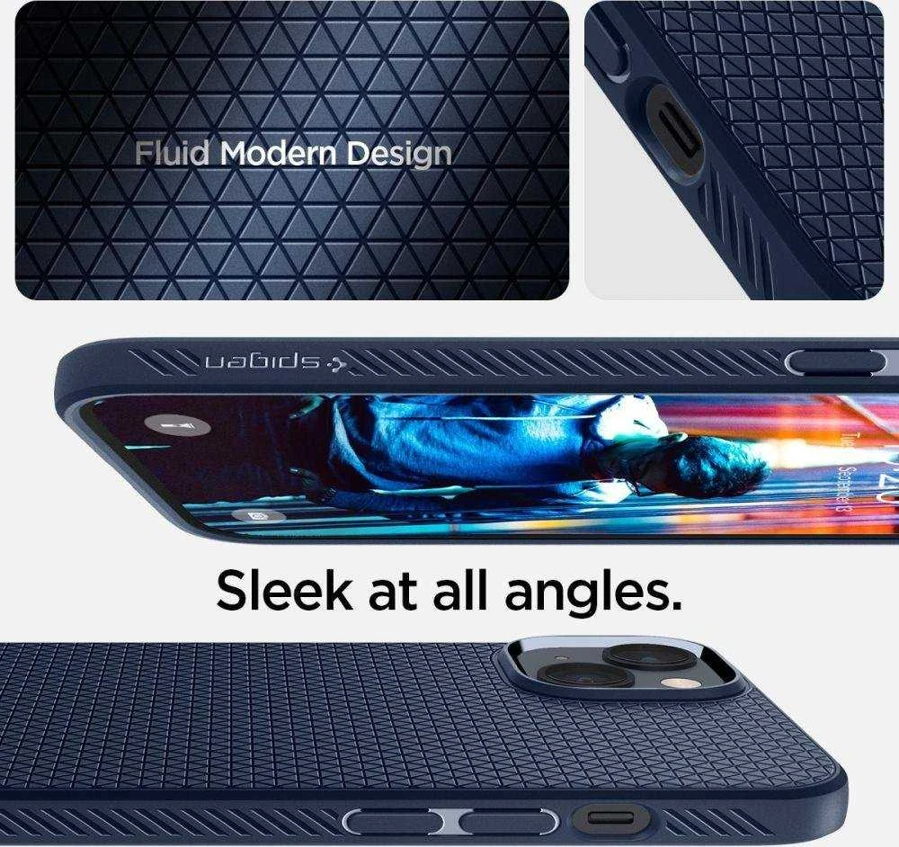 Dėklas Spigen Liquid Air, navy mėlynas - iPhone 14