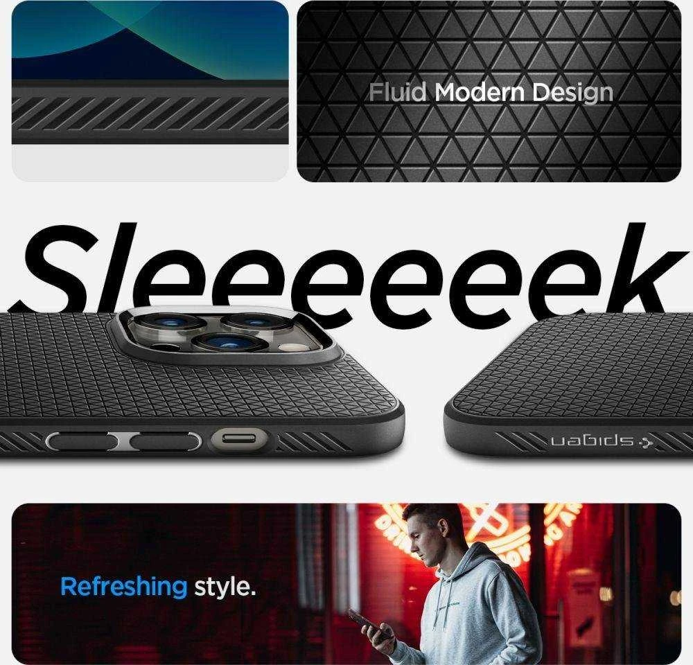 Dėklas SPIGEN LIQUID AIR IPHONE 14 PRO MAX MATTE Juodas