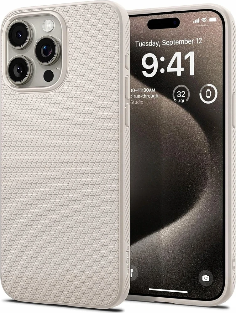 Spigen Liquid Air Apple iPhone 16 Pro Max – dėklas telefonui titano spalvos