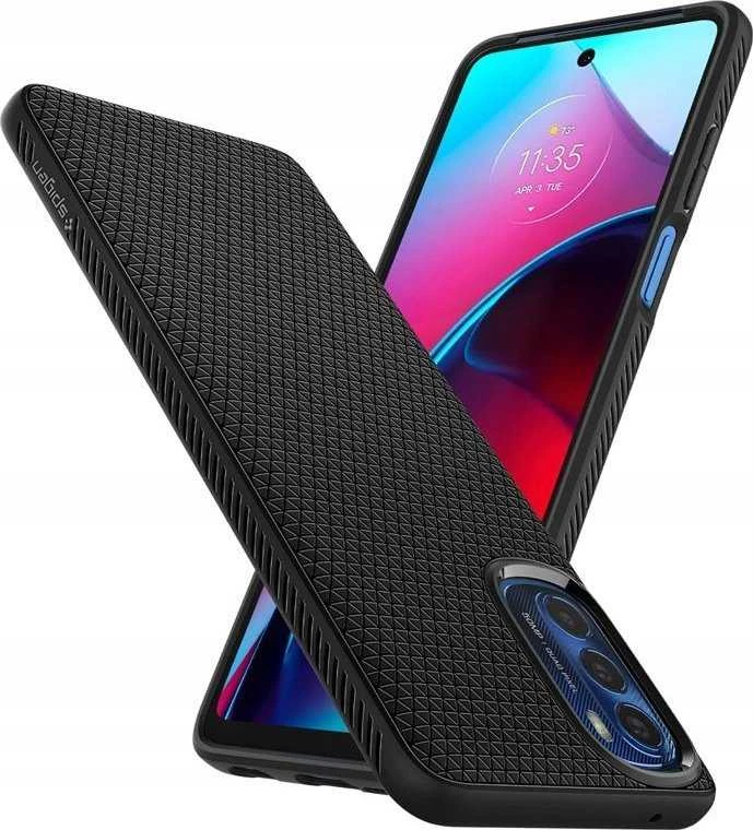 Dėklas Spigen Liquid Air, juodas - Motorola Moto G Stylus 2022
