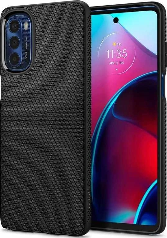 Dėklas Spigen Liquid Air, juodas - Motorola Moto G Stylus 2022