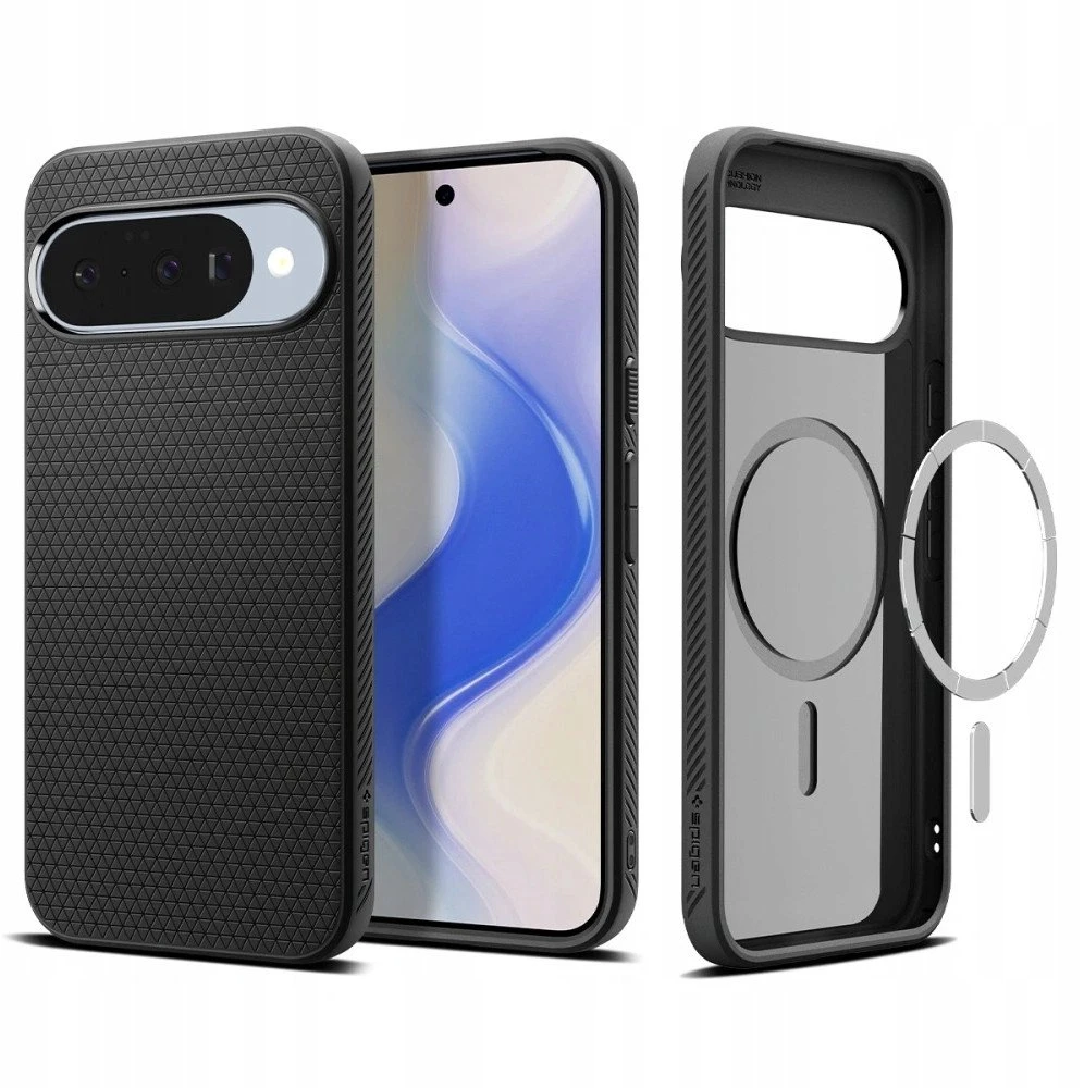 Spigen Liquid Air Mag MagSafe dėklas skirtas Google Pixel 10 / 10 Pro – matinis juodos spalvos