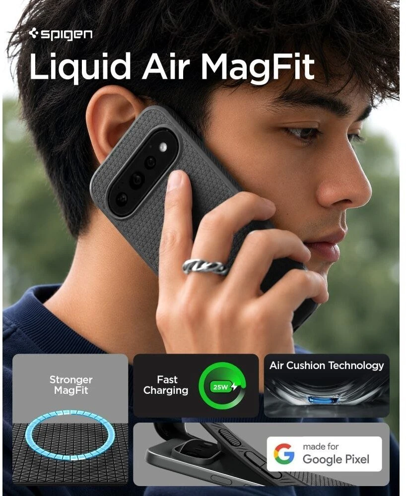 Dėklas SPIGEN LIQUID AIR MAG MAGSAFE GOOGLE PIXEL 11 PRO XL MATINIS Juodas