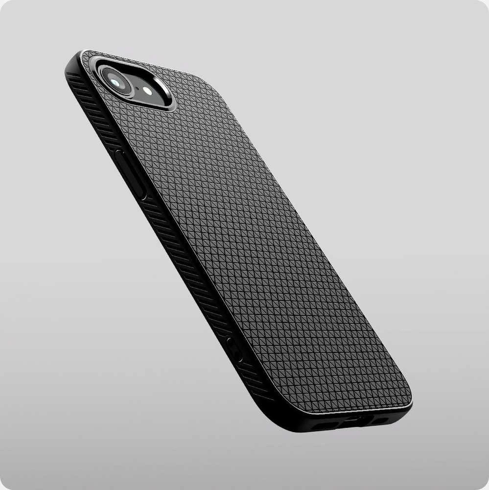 „Spigen Liquid Air MagSafe“ dėklas, skirtas iPhone 16e / 17e – matinis juodas