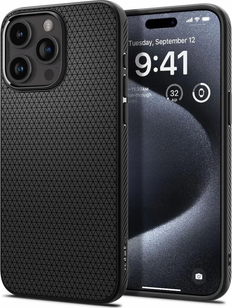 Spigen Liquid Air Apple iPhone 16 Pro Max – dėklas telefonui juodos spalvos