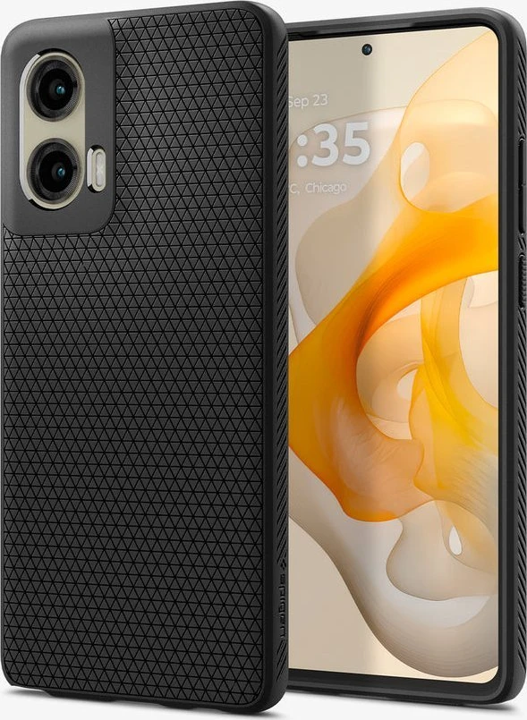Dėklas Spigen Liquid Air, matte juodas - Motorola Moto G Stylus 5G 2024