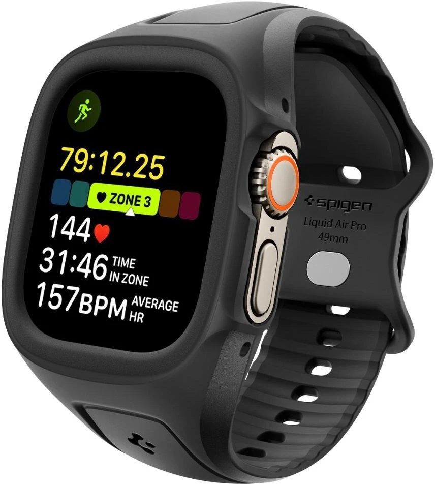 Spigen LIQUID AIR ‘PRO’ APPLE WATCH Ultra 1 / 2 / 3 (49 MM) juodos spalvos