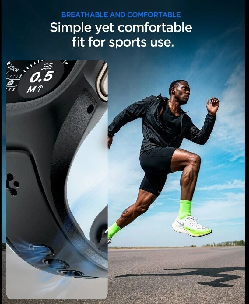 Spigen LIQUID AIR ‘PRO’ APPLE WATCH Ultra 1 / 2 / 3 (49 MM) juodos spalvos
