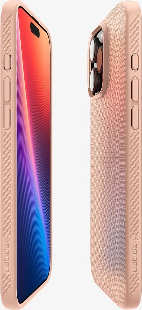 Dėklas Spigen skysto oro, rožinio titano spalvos – „iPhone 16 Pro“