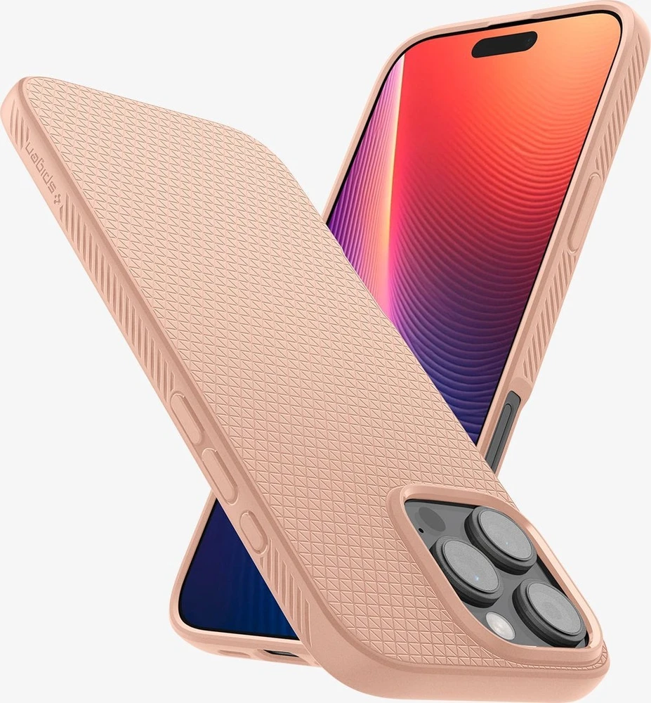 Dėklas „Spigen Liquid Air“, rožinio titano spalvos – „iPhone 16 Pro Max“