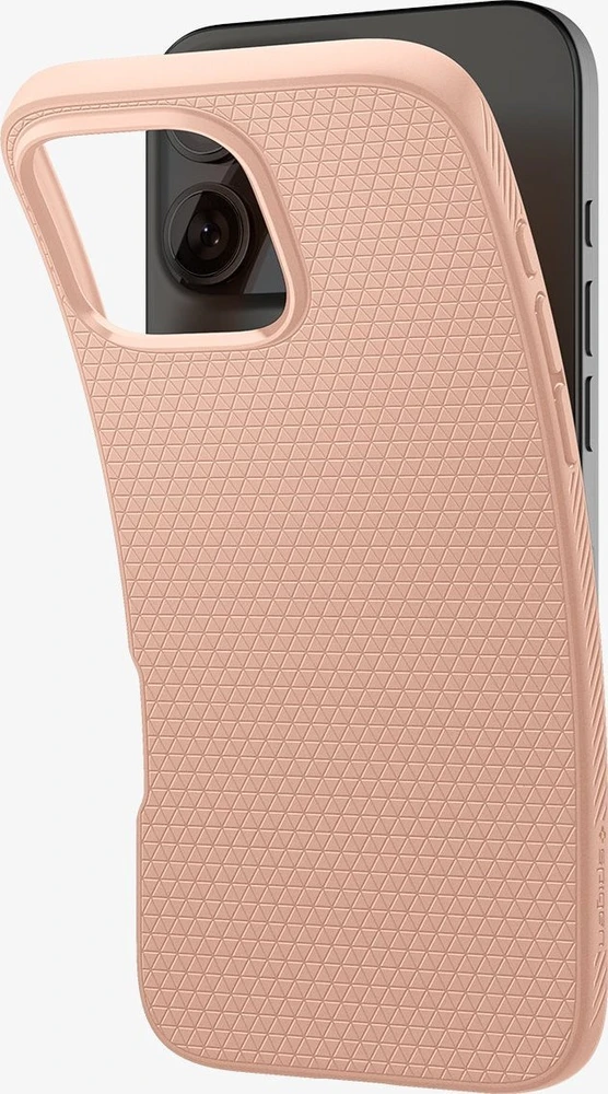Dėklas „Spigen Liquid Air“, rožinio titano spalvos – „iPhone 16 Pro Max“