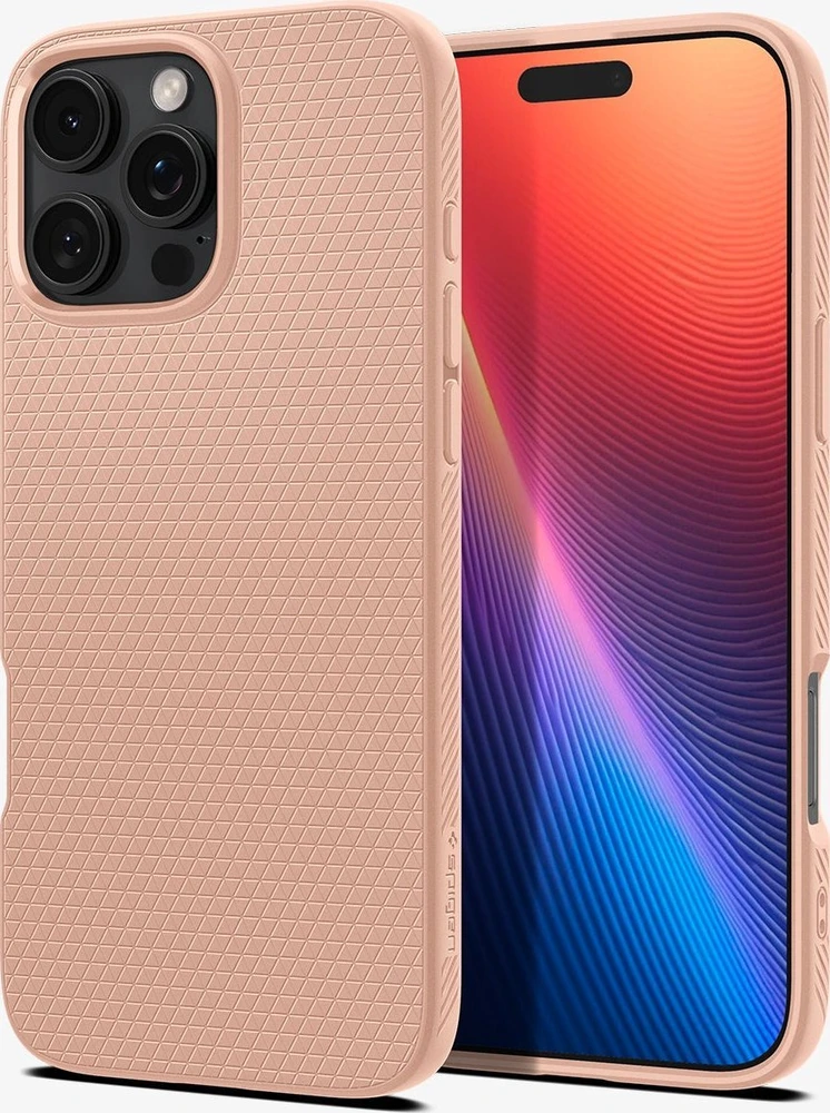 Dėklas Spigen skysto oro, rožinio titano spalvos – „iPhone 16 Pro“