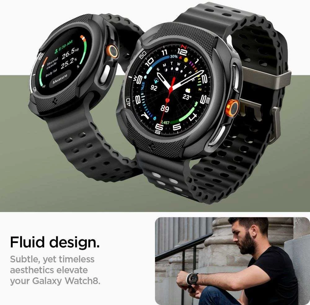 „Spigen Liquid Air“, matinis juodas - „Galaxy Watch 8 Classic“ (46 mm)