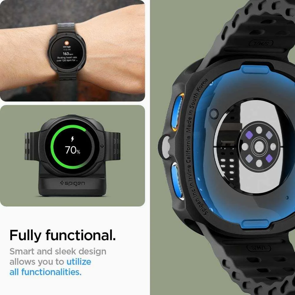 „Spigen Liquid Air“, matinis juodas - „Galaxy Watch 8“ (44 mm)