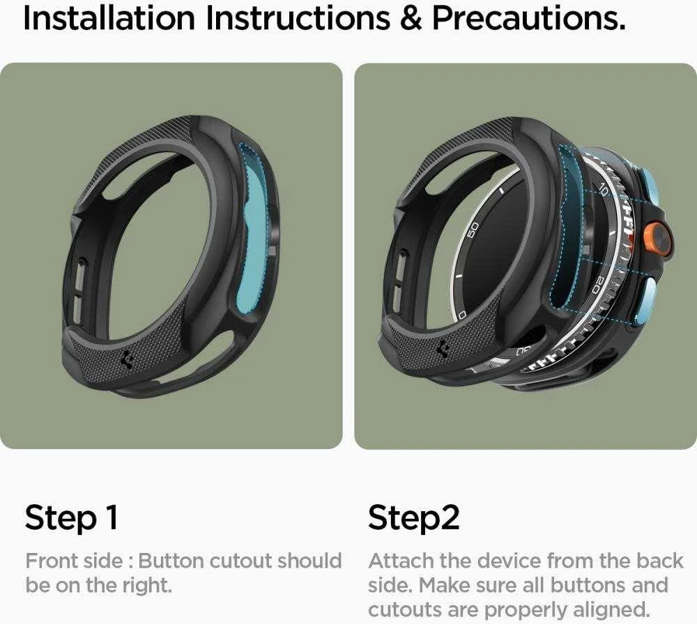 „Spigen Liquid Air“, matinis juodas - „Galaxy Watch 8 Classic“ (46 mm)