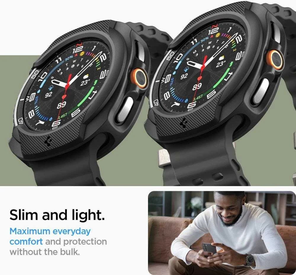 „Spigen Liquid Air“, matinis juodas - „Galaxy Watch 8 Classic“ (46 mm)