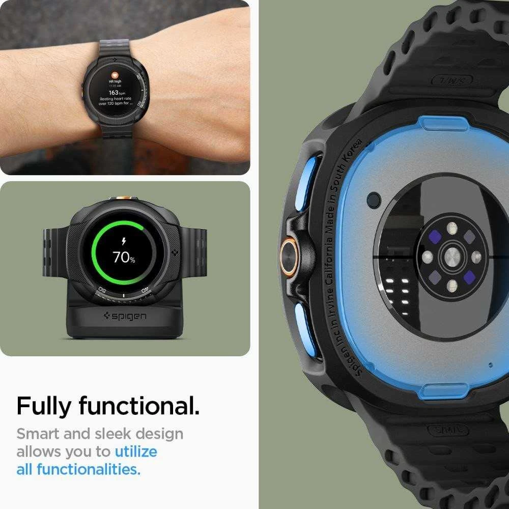 „Spigen Liquid Air“, matinis juodas - „Galaxy Watch 8 Classic“ (46 mm)
