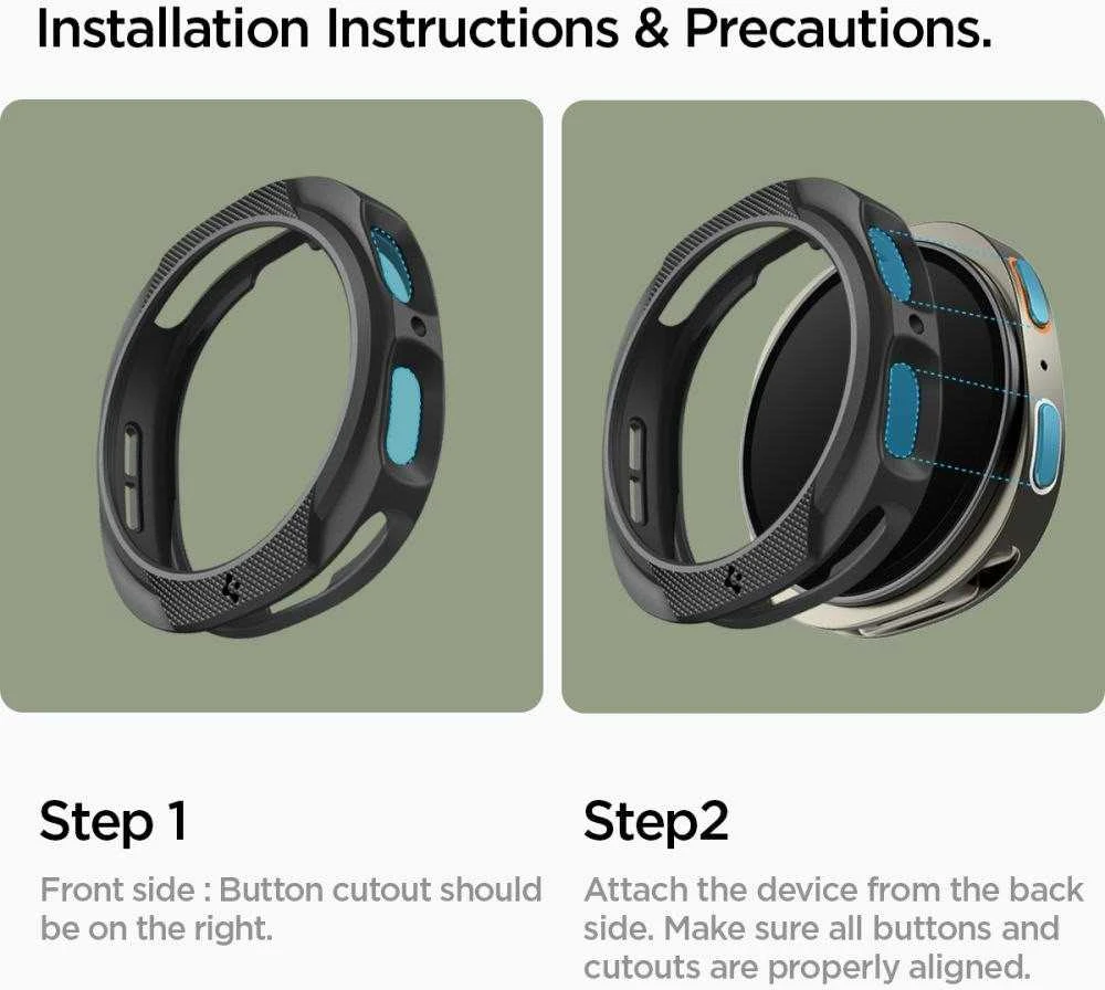 „Spigen Liquid Air“, matinis juodas - „Galaxy Watch 8“ (44 mm)