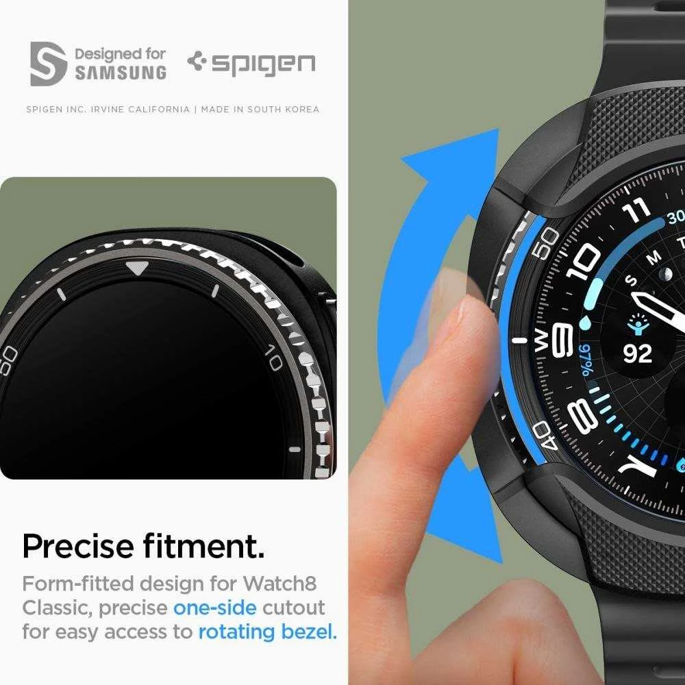 „Spigen Liquid Air“, matinis juodas - „Galaxy Watch 8 Classic“ (46 mm)