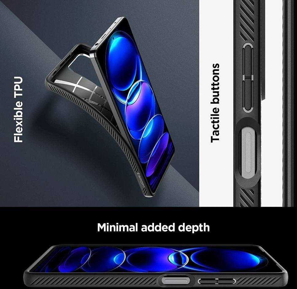 Spigen Liquid Air - dėklas skirtas Xiaomi Redmi Note 12 Pro 5G / POCO X5 Pro 5G Juodas