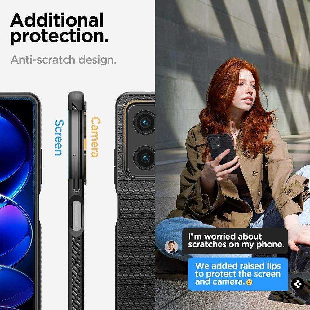 Spigen Liquid Air - dėklas skirtas Xiaomi Redmi Note 12 Pro 5G / POCO X5 Pro 5G Juodas