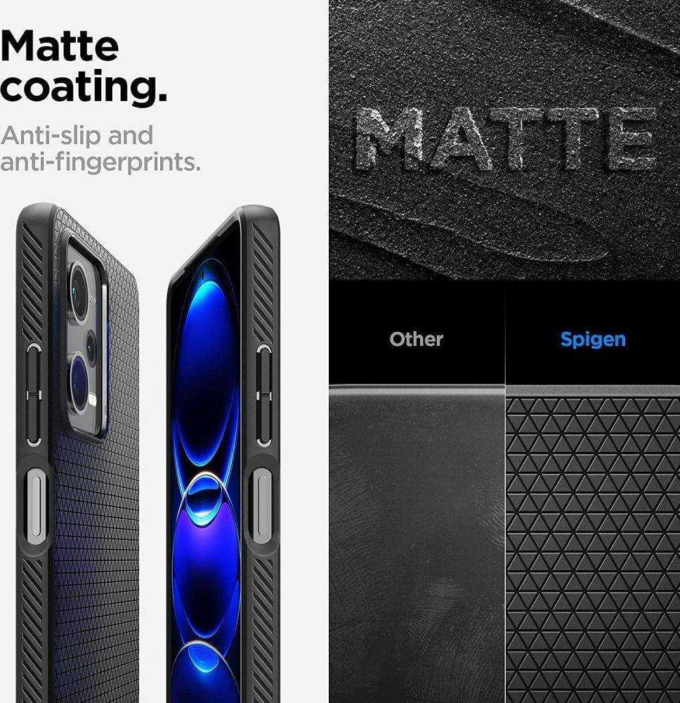 Spigen Liquid Air - dėklas skirtas Xiaomi Redmi Note 12 Pro 5G / POCO X5 Pro 5G Juodas