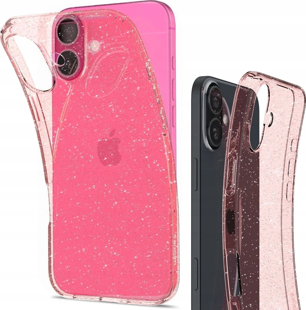 Dėklas Spigen Liquid Crystal Glitter, Rose Quartz - iPhone 16