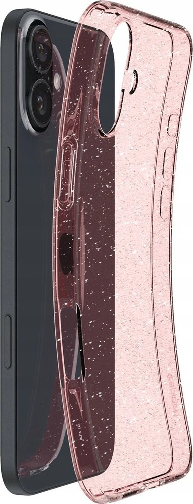 Dėklas Spigen Liquid Crystal Glitter, Rose Quartz - iPhone 16