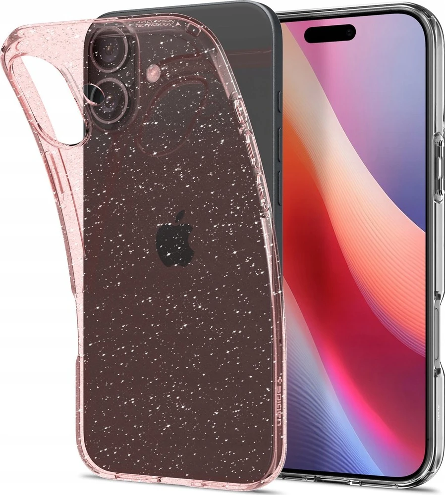 Dėklas Spigen Liquid Crystal Glitter, Rose Quartz - iPhone 16