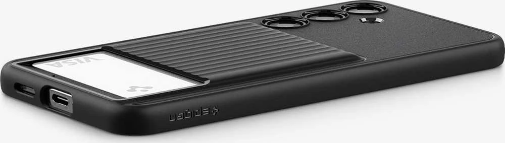 Dėklas Spigen Liquid Slot, matte juodas - Samsung Galaxy S24+