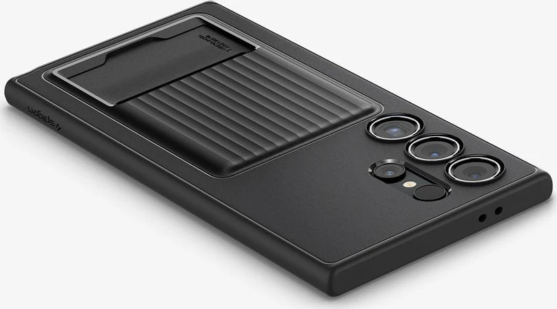 Dėklas Spigen Liquid Slot, matte juodas - Samsung Galaxy S24 Ultra