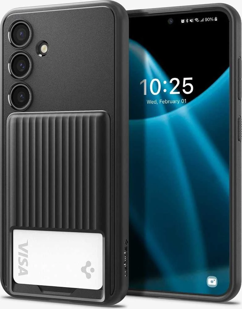 Dėklas Spigen Liquid Slot, matte juodas - Samsung Galaxy S24+