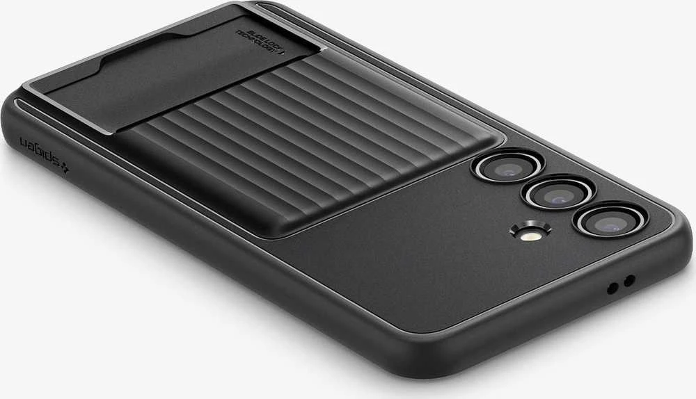 Dėklas Spigen Liquid Slot, matte juodas - Samsung Galaxy S24+