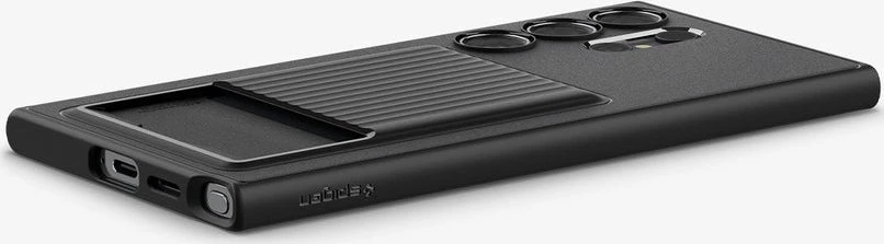 Dėklas Spigen Liquid Slot, matte juodas - Samsung Galaxy S24 Ultra