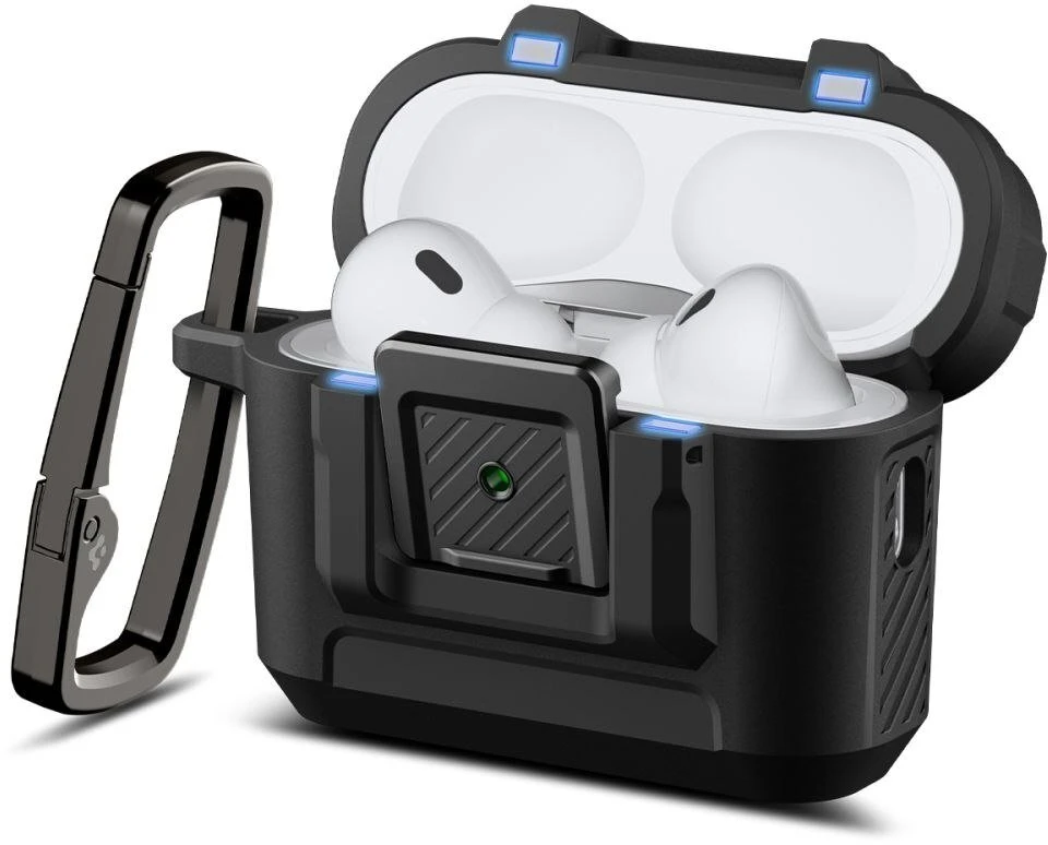 Dėklas Spigen Lock Fit, matte juodas - AirPods Pro 3